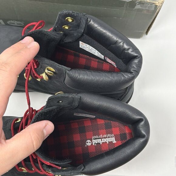 Timberland Heritage 6” Waterproof Boots Women’s 10 Black Nubuck Red STORE MODEL - Picture 13 of 16